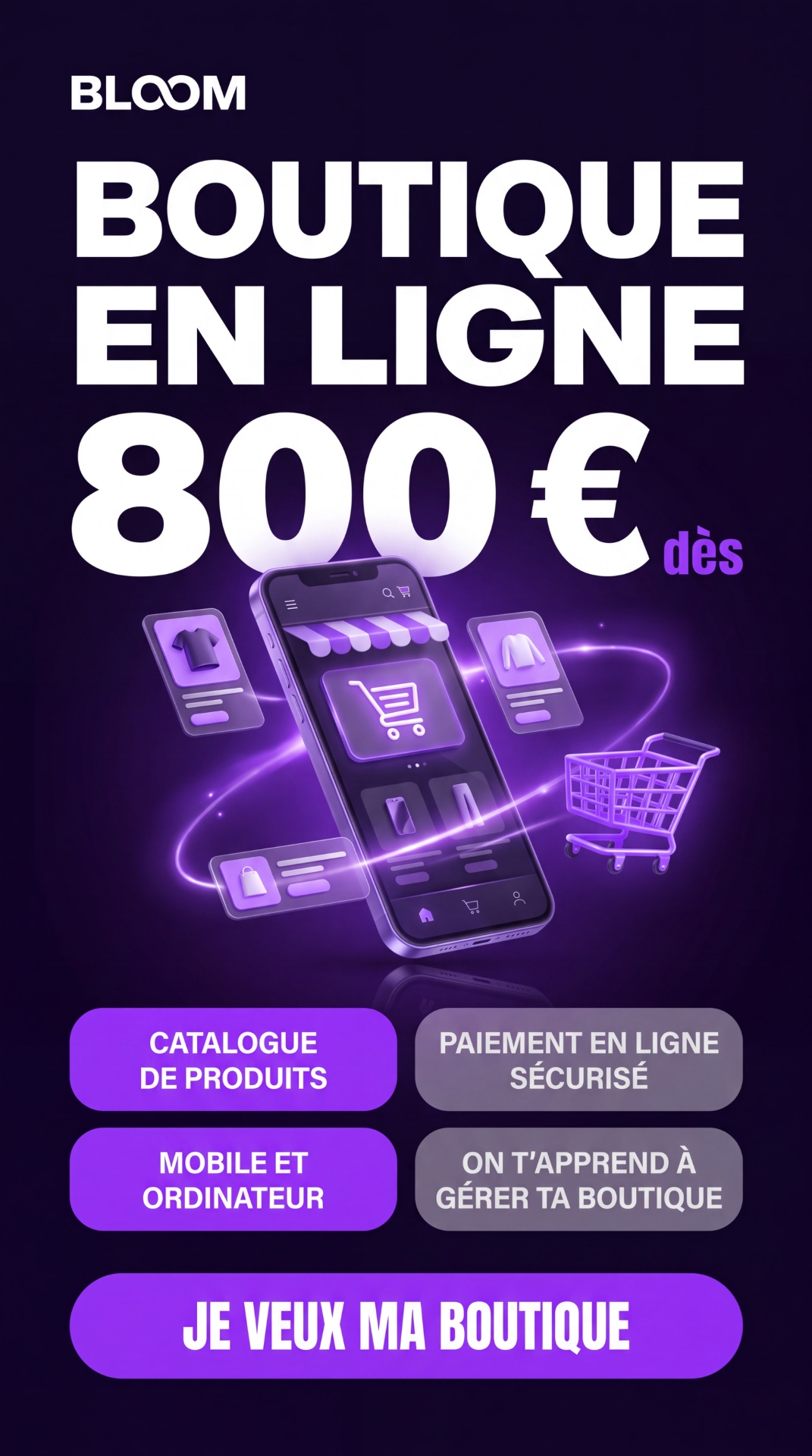 Boutique en ligne dès 800 €